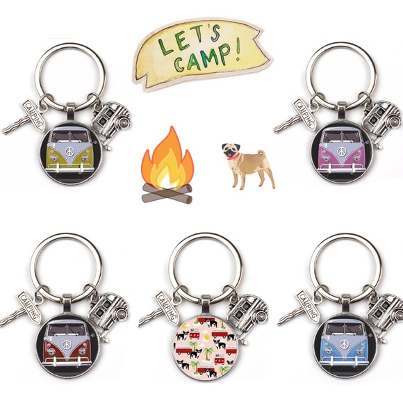 Let’s Go Camping! Retro Camper Keychains - Picture 1 of 14